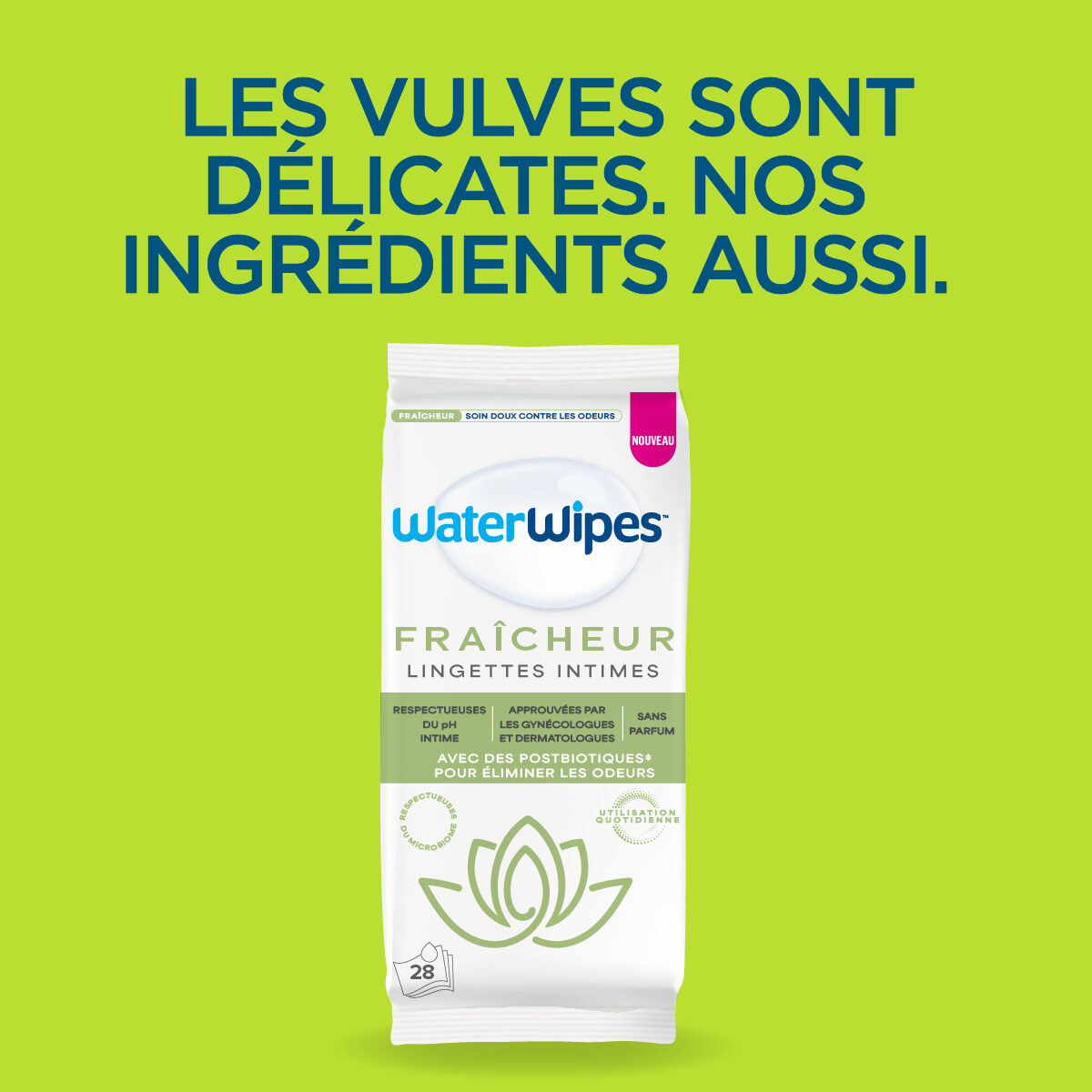 Lingettes intimes rafraîchissantes