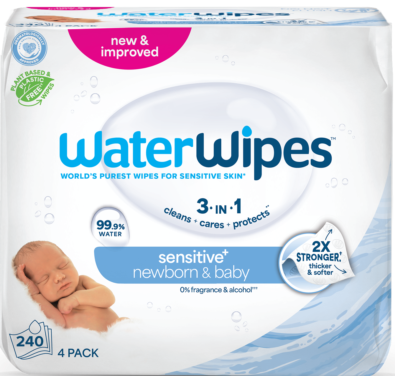 4 Pack x 60 Wipes (240 wipes total)